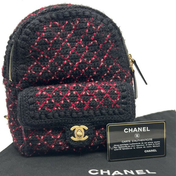 Chanel CC Wool Knit Mini Tweed Backpack - Picture 9 of 9